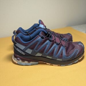 Salomon Trail Running Shoes in Burgundy and Navy